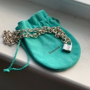 Used Tiffany Padlock Lock Sterling Silver Necklace